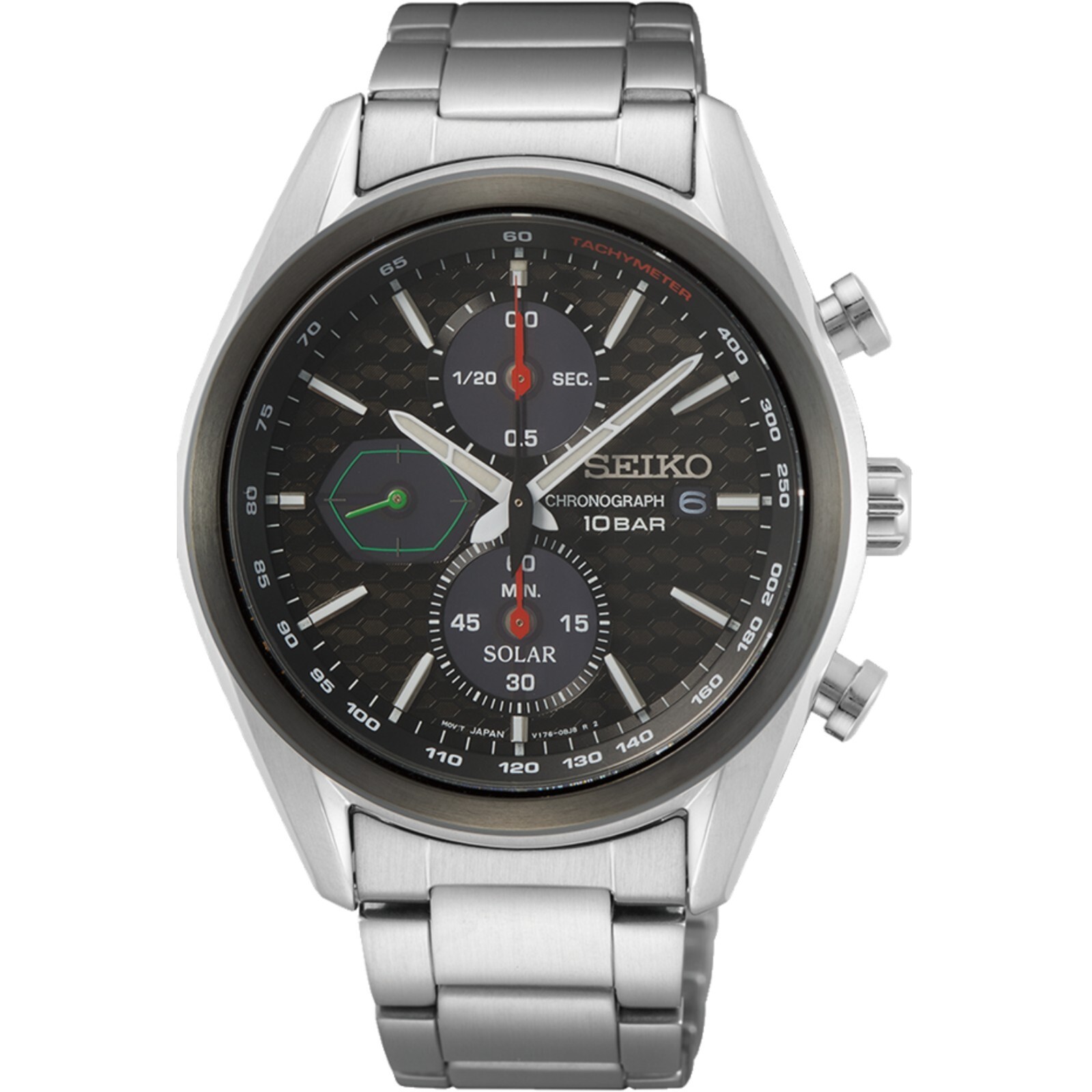 Orologio Uomo Seiko Conceptual Solar Quartz Acciaio Quadrante Nero SSC803P1