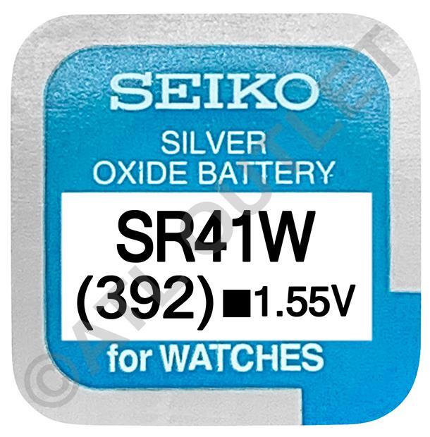 Seiko 392 SR41W 1.55v Argento Ossido,senza Mercurio Batteria Orologio - Fatto IN