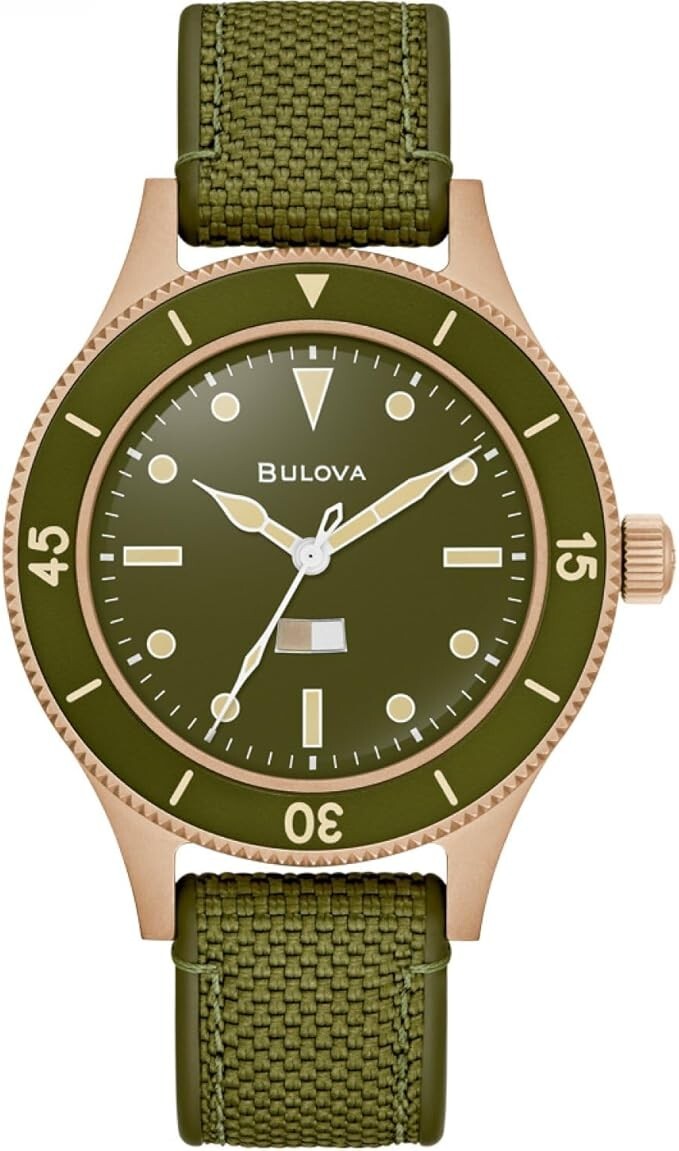 Orologio Bulova Collezione Military Mil-Ships Bronze Uomo Nylon Verde _98A324