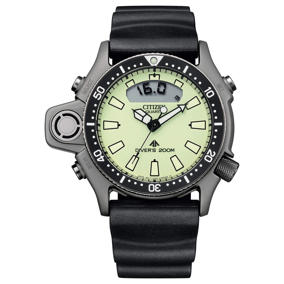 Citizen Orologio Aqualand I New Edition Full Lume Yellow Lime JP2007-17W Sili...