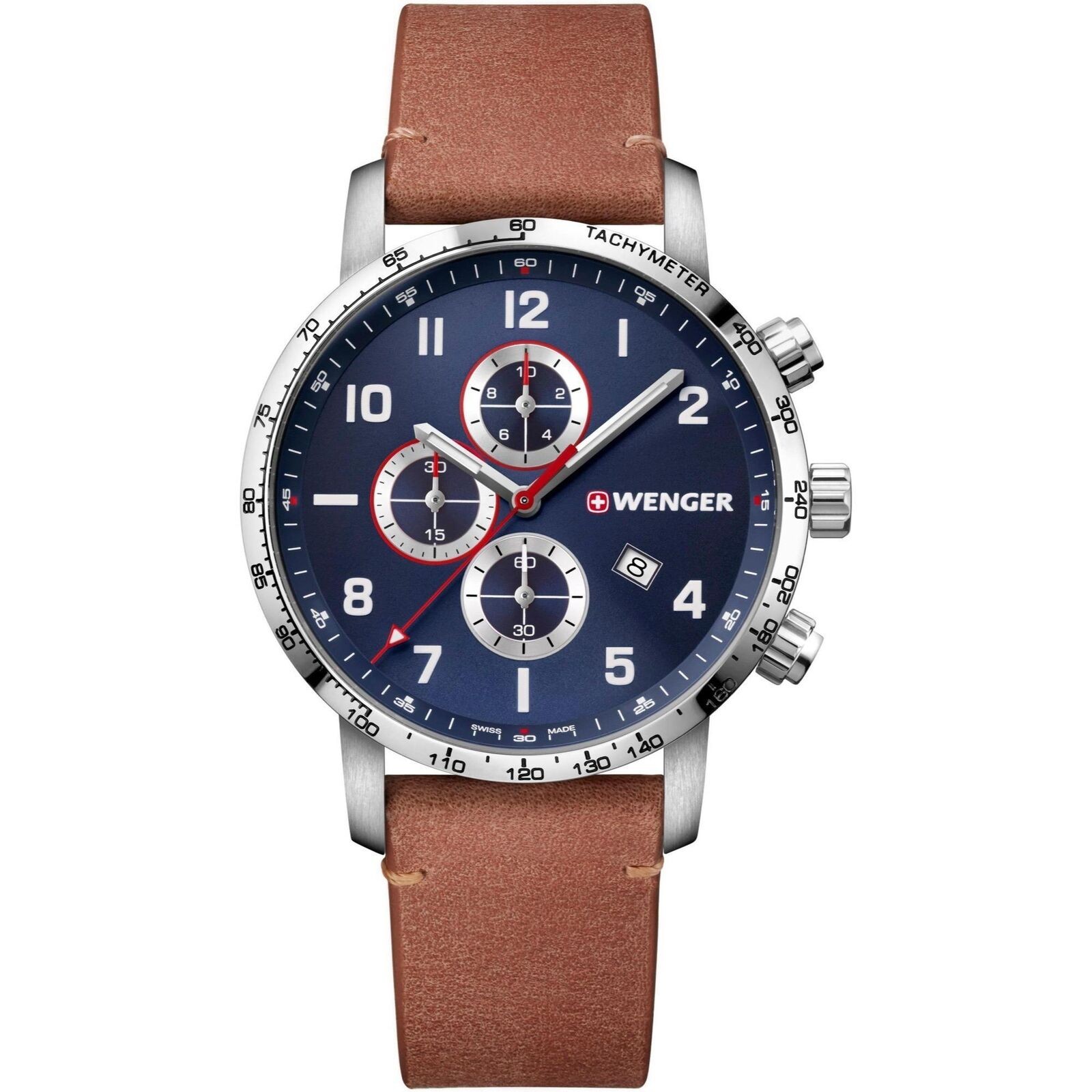 Orologio da uomo Wenger Attitude Chrono quarzo quadrante blu cinturino in...
