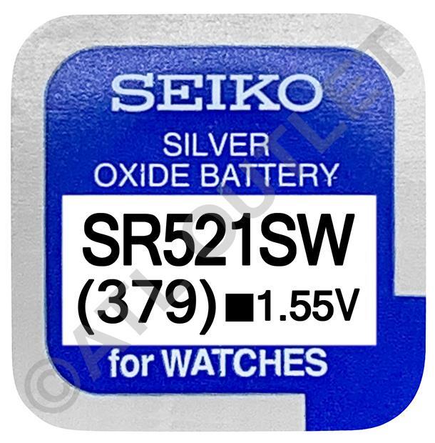 Seiko 379 SR521SW 1.55v Ossido D'Argento, senza Mercurio Batteria Orologio - IN