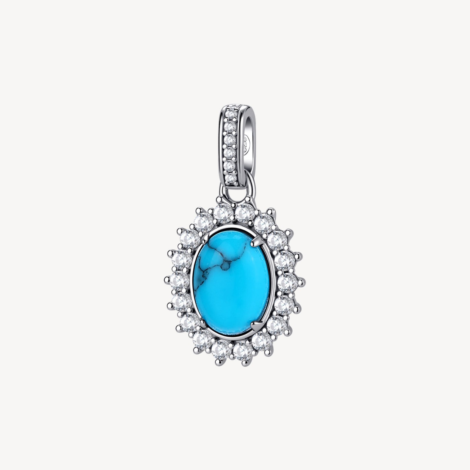 BROSWAY FANCY CHARM CON TURCHESE E  ZIRCONI IN ARGENTO 925 FCL121 LIGHT BLUE