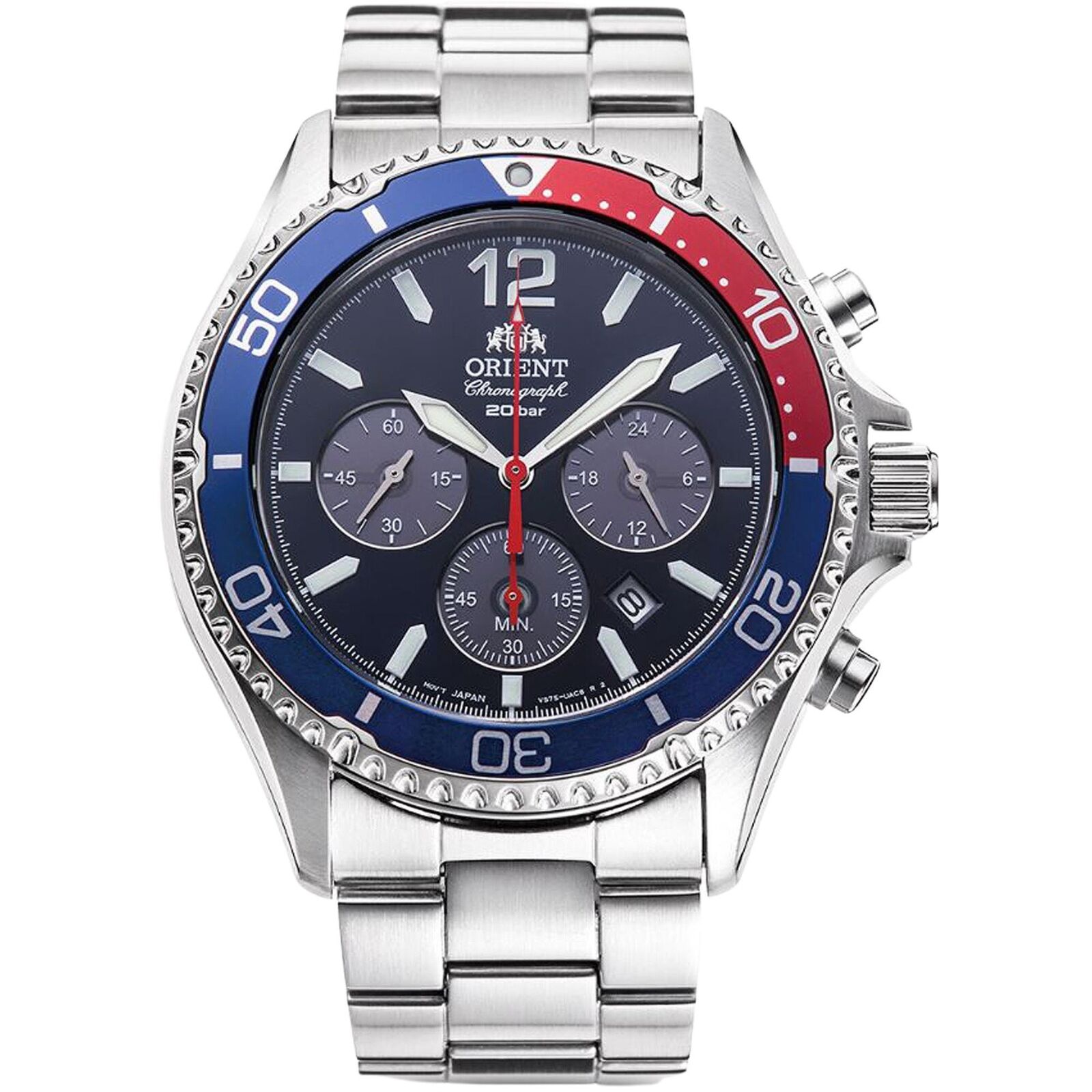 Orologio Orient Mako Uomo Quarzo Solare Quadrante Blu Acciaio Inox RA-TX0201L10B
