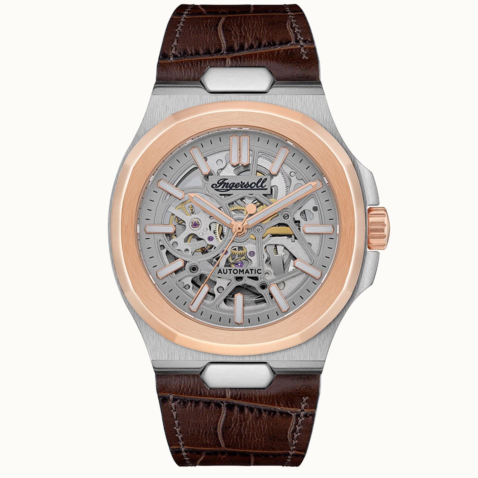 Orologio da uomo Ingersoll The Catalina automatico quadrante nero marrone I12503