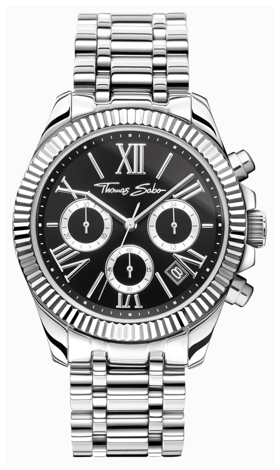 Thomas Sabo Divine Chrono (38 Mm) Quadrante Nero/Acciaio WA0396-201-201-38