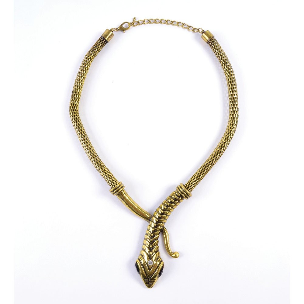Bristol Novelty BA1008 Medusa Snake Necklace   For Women   Gold, One Size