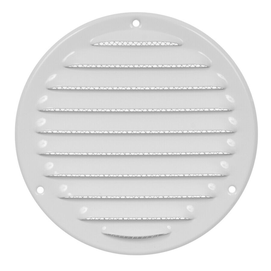 Metallo Bianco Rotondo Aeratore Griglia 125mm/164mm Con Fly Schermo Piatto Tubo