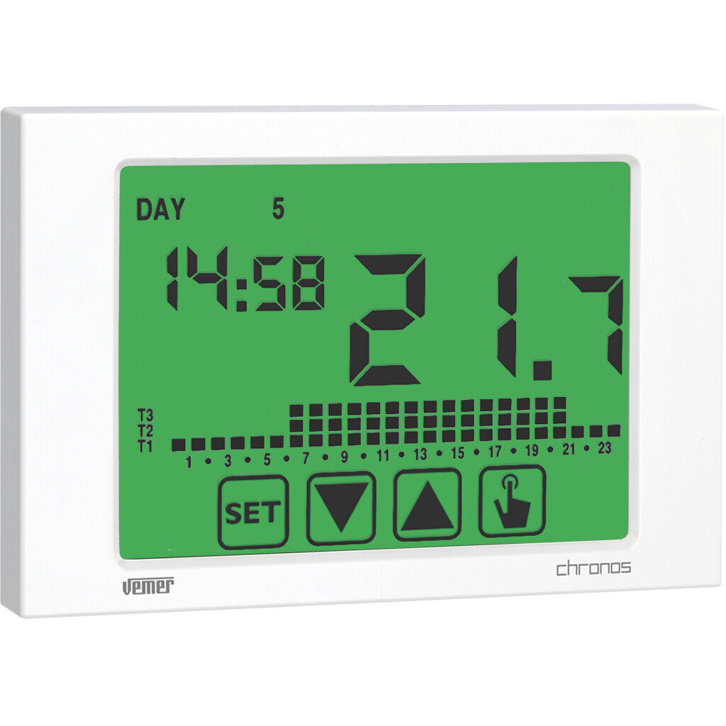 TERMOSTATO SETTIMANALE TOUCHSCREEN CALDAIA CRONOTERMOSTATO A 230V VEMER VE453700