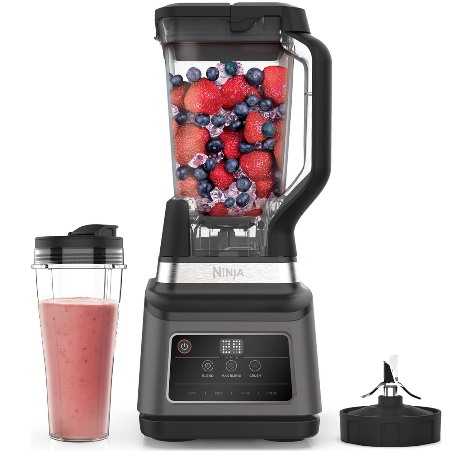 Ninja Frullatore Frullatore 2 in 1, 1200 W, caraffa 2,1L, tazza 700ml, 3 program