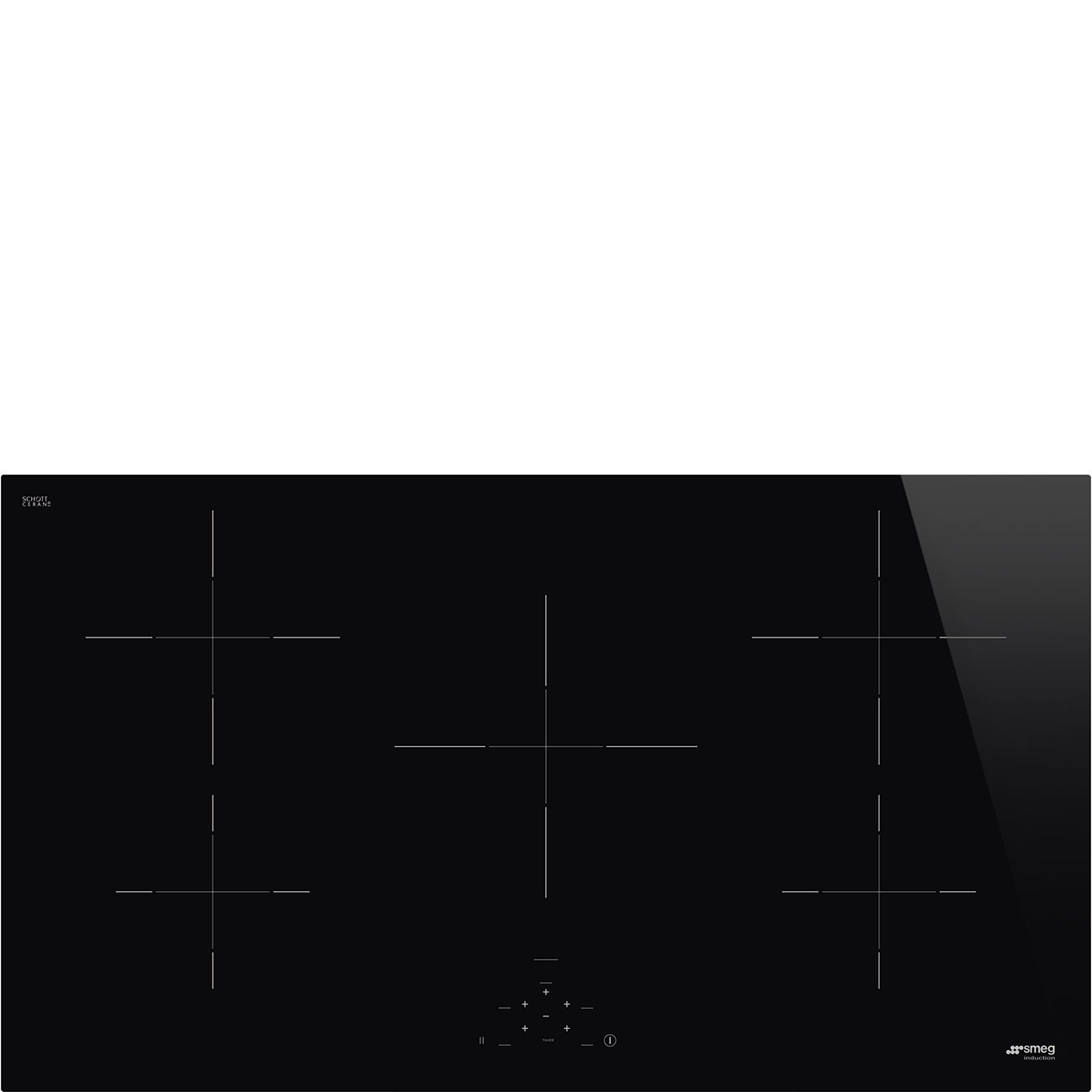 SMEG PIANO COTTURA INCASSO INDUZIONE 90CM 5 ZONE NERO SI2951D