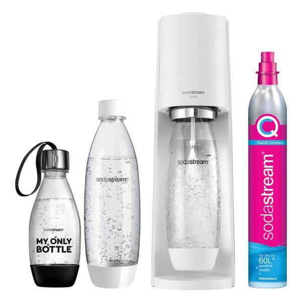 SodaStream Terra Metallo, Plastica Bianco (SodaStream Terra wei? Vorteilspack mi