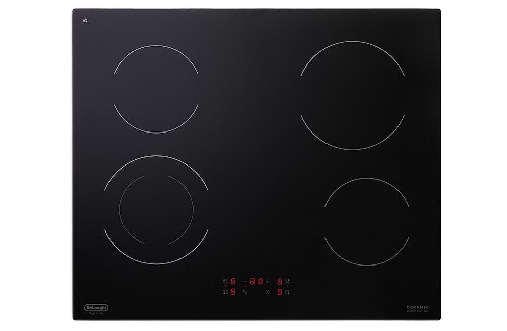 De Longhi Piano Cottura 4 Fuochi Incasso Elettrico 60 cm in Vetroceramica PVC61N
