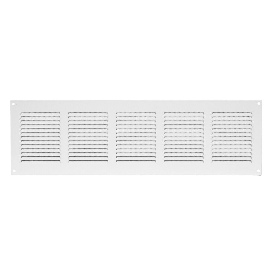 Griglia Di Ventilazione In Metallo Bianco 500Mm X 150Mm Con Zanzariera Piatta