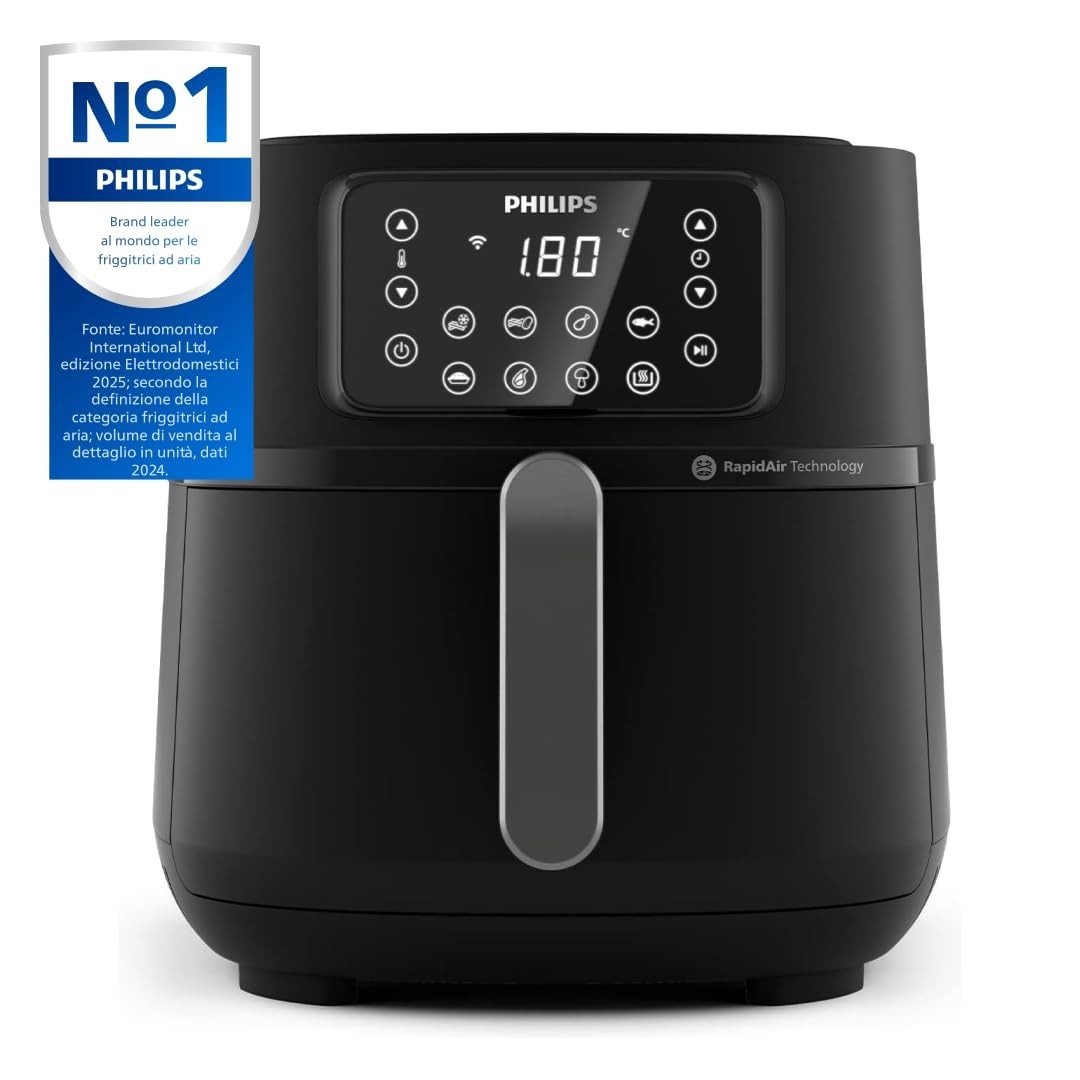 PHILIPS Serie 5000 Friggitrice ad Aria 7,2L XXL Airfryer Connessa HD9285/90