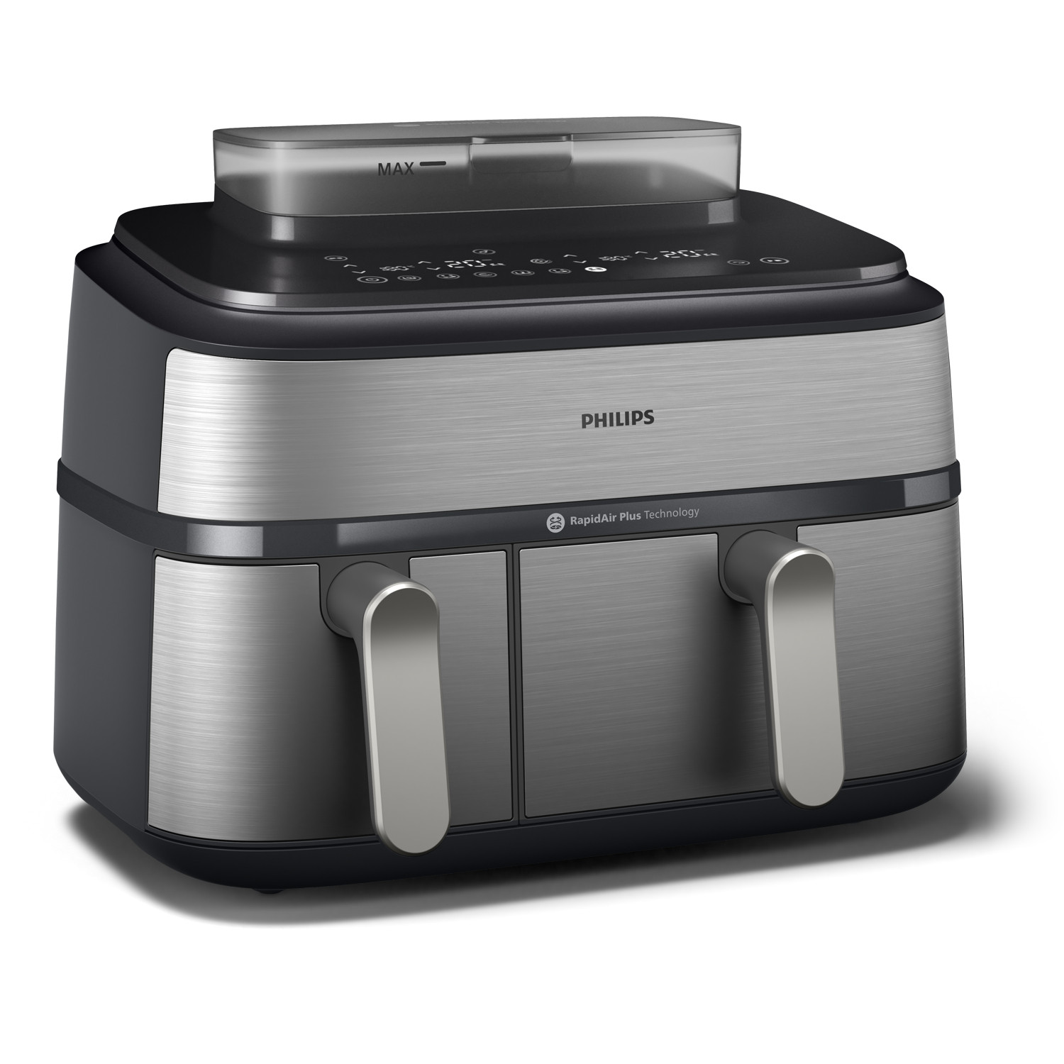 Friggitrice ad Aria 9 Litri 2750 Watt Doppio Cestello Argento NA555/00 PHILIPS