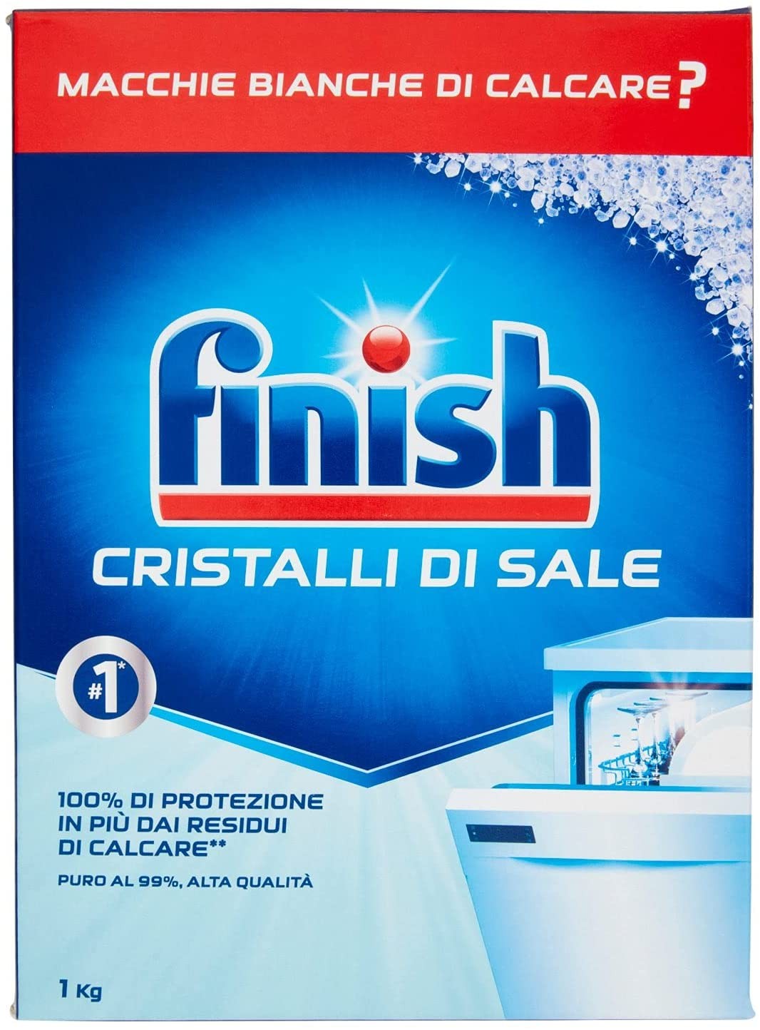 Finish Cristalli di Sale, 1 kg per lavastoviglie.