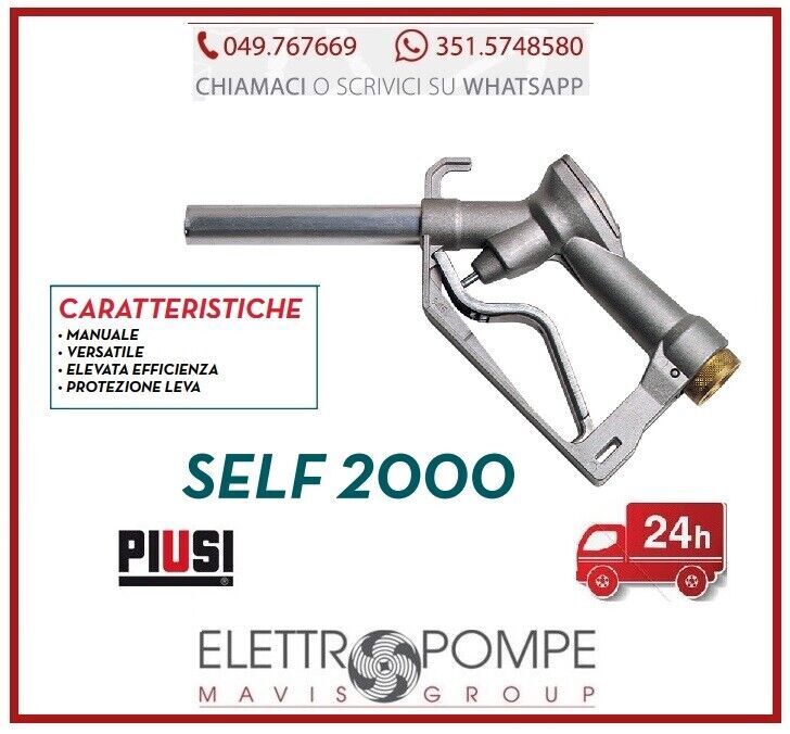 PIUSI PISTOLA SELF 2000 TRAVASO DIESEL OLIO BIODIESEL - 120LT/MIN