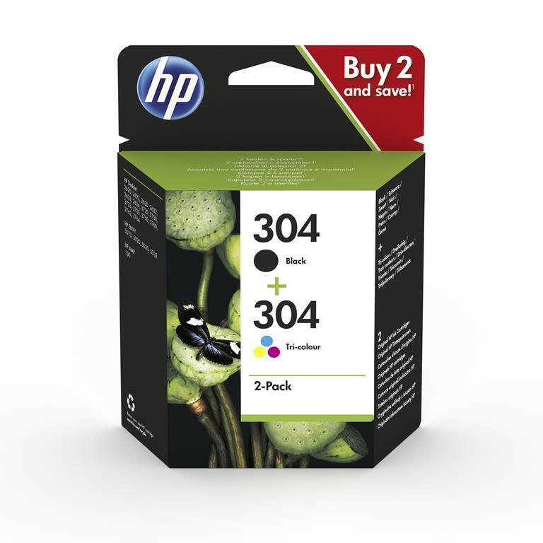 HP 304 2-PACK (3JB05AE) - BLACK + TRI-COLOR - CARTUCCIA ORIGINALE 15256856