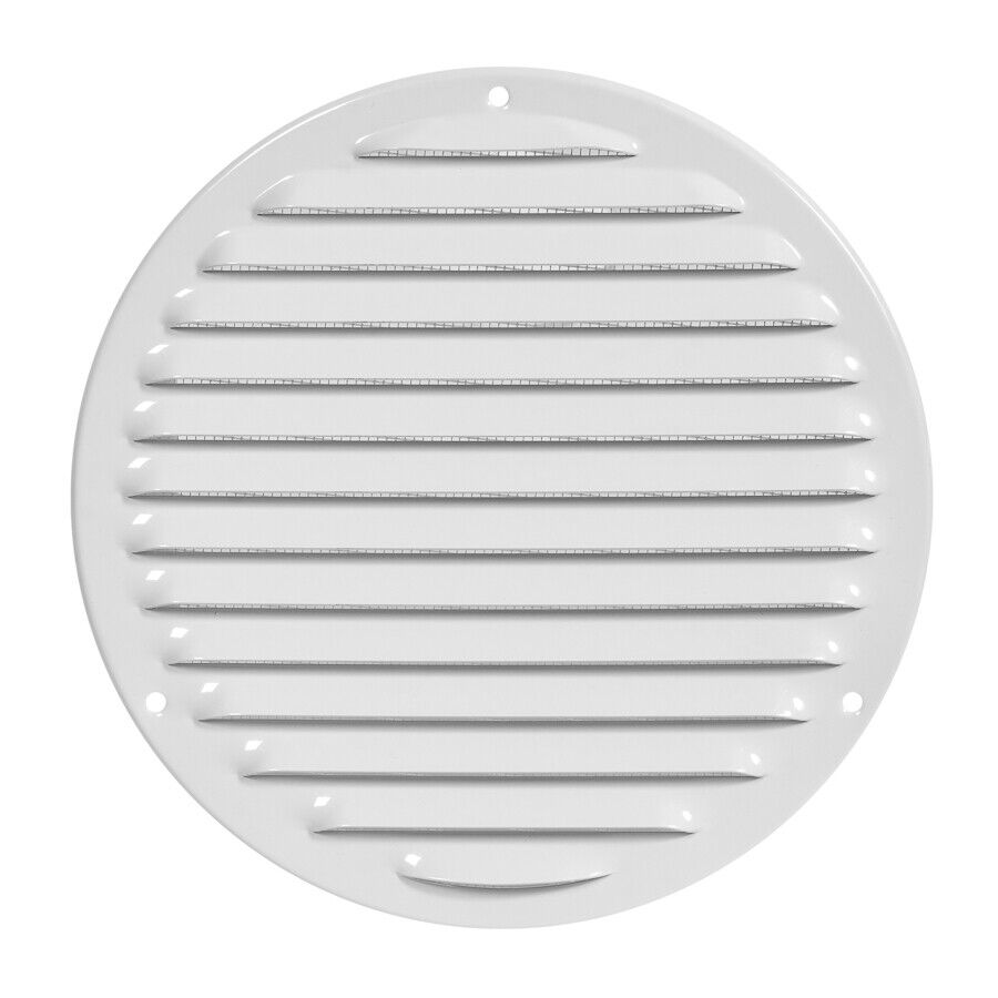 Metallo Bianco Rotondo Aeratore Griglia 200mm/240mm Con Fly Schermo Piatto Tubo