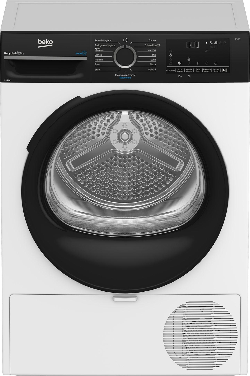 Asciugatrice a Pompa di Calore 12 Kg Beko Classe A++ Inverter 60 cm BMGT4122SBI
