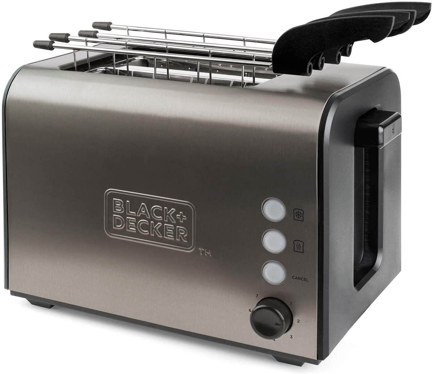 BLACK+DECKER BXTOA900E - Tostapane in acciaio inox 900W, 2 slot extra large 42x1
