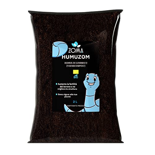 ZOMA HUMUZOM Humus Di Lombrico 100% Biologico Italiano - Fertilizante Organico P