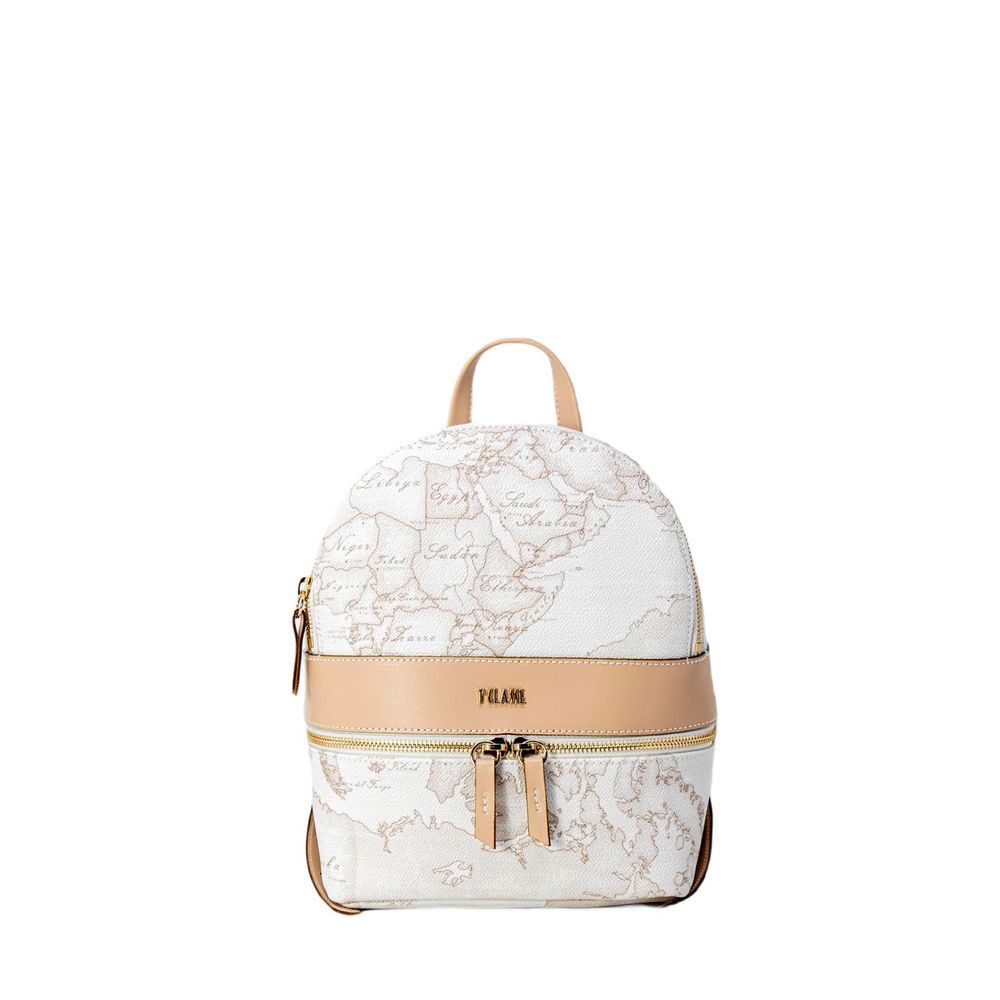 White Artificial Leather Backpack