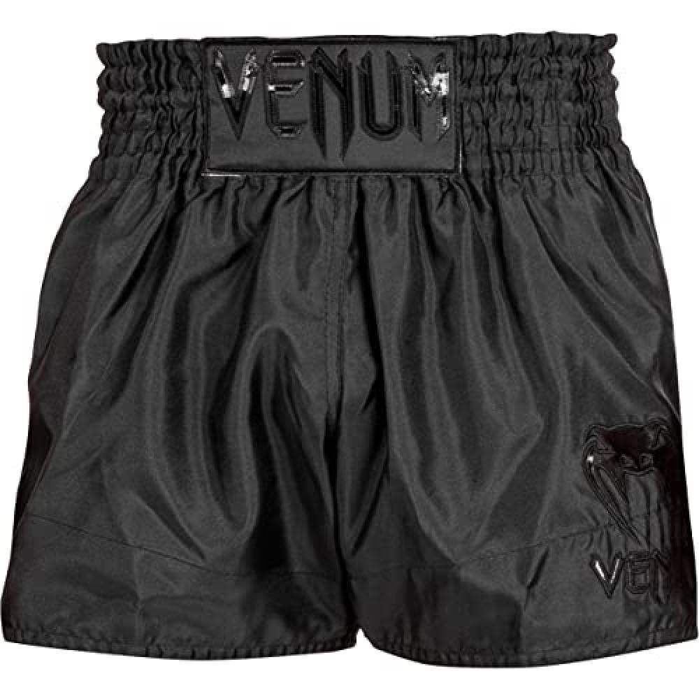 (TG. S) Venum Classic Muay Thai Shorts Nero Pantaloncini, S Uomo - NUOVO