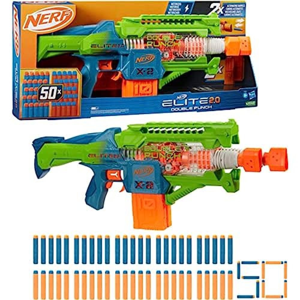 Nerf Elite 2.0, blaster lancia-dardi Double Punch, 50 dardi Nerf Elite, 2 carica