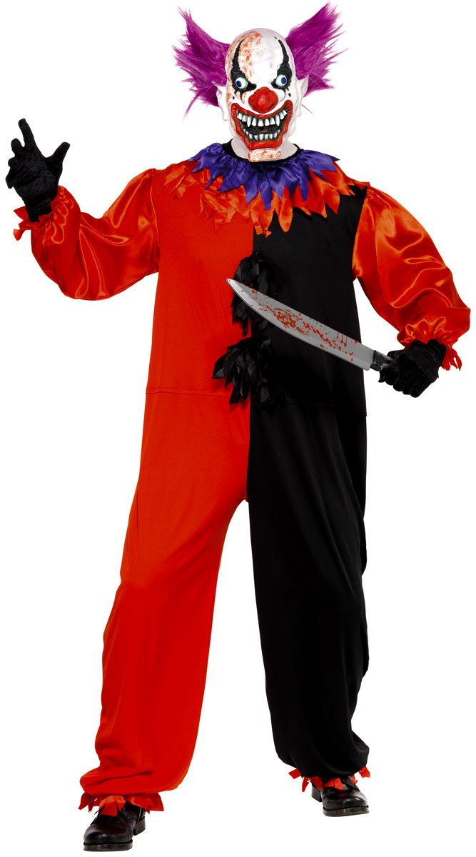 Smiffys Cirque Sinister Scary Bo Bo the Clown Costume, Red (Size L)