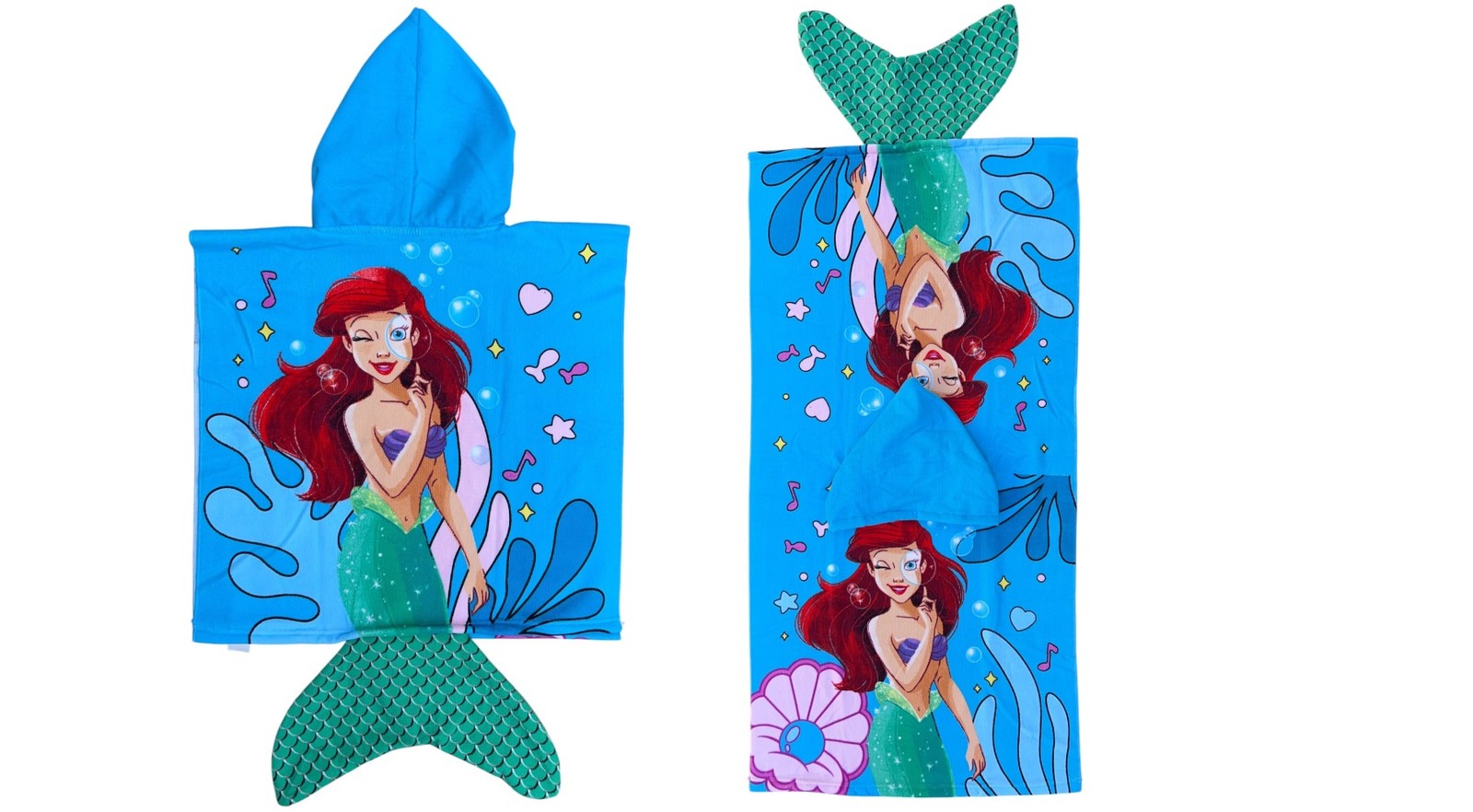 PONCHO MARE ARIEL110 X 55 CM ACCAPPATOIO PER BAMBINI MICROFIBRA