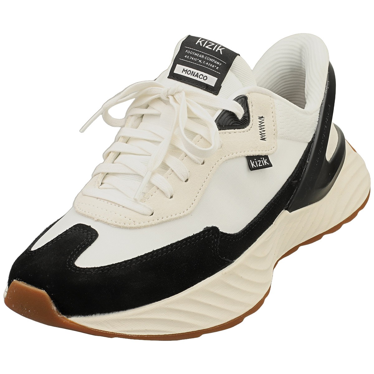 Kizik Monaco Scarpe da Ginnastica Bianche e Nere Uomo - 45 EU