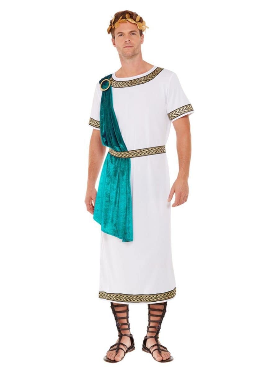 Smiffys Deluxe Roman Empire Emperor Toga Costume, White (Size XL)