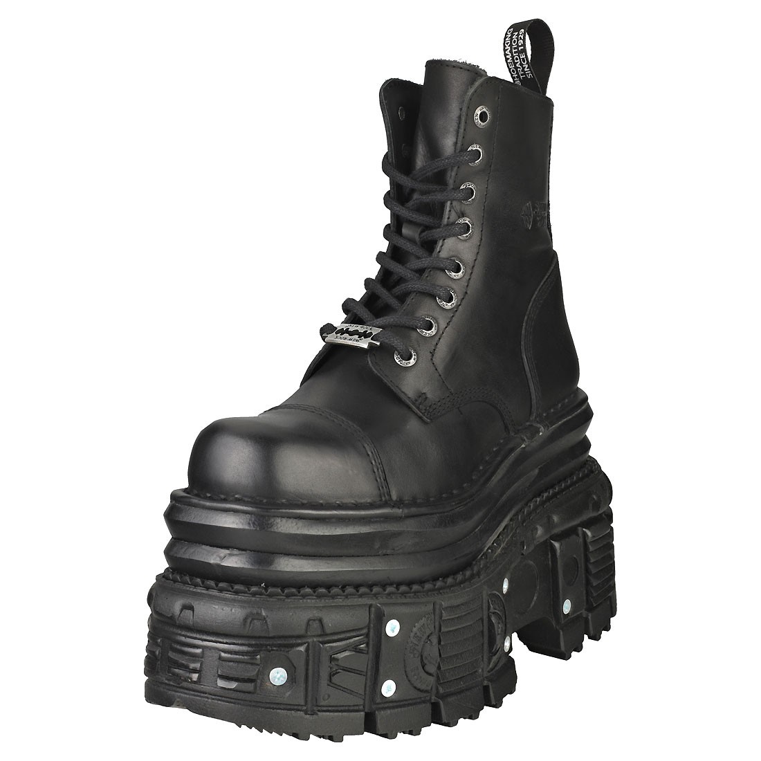 New Rock M-MILI083CCT-C4 - Stivali Platform in Pelle Neri  Unisex - 36 EU