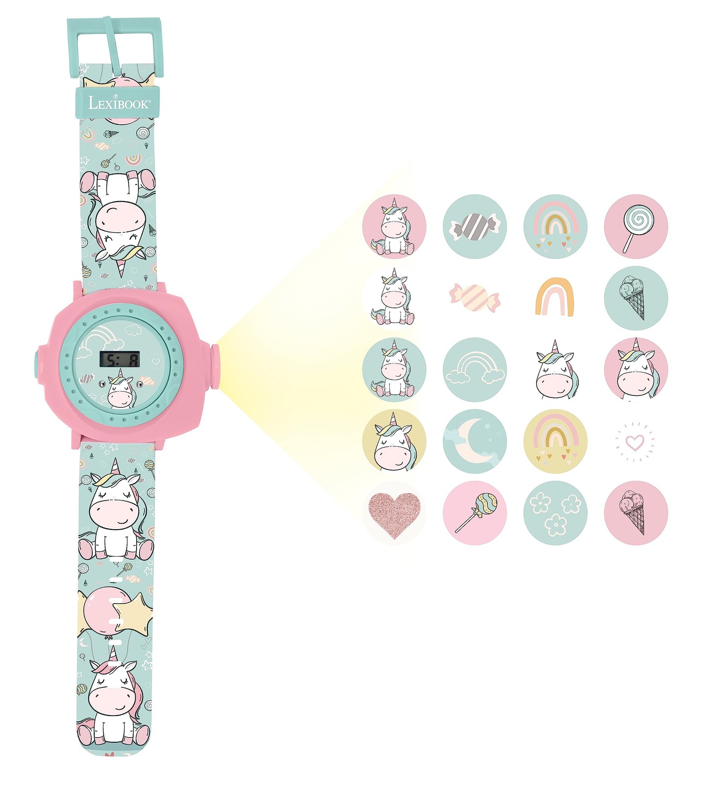 Lexibook - Adjustable Projection Watch Digital Screen Unicorn