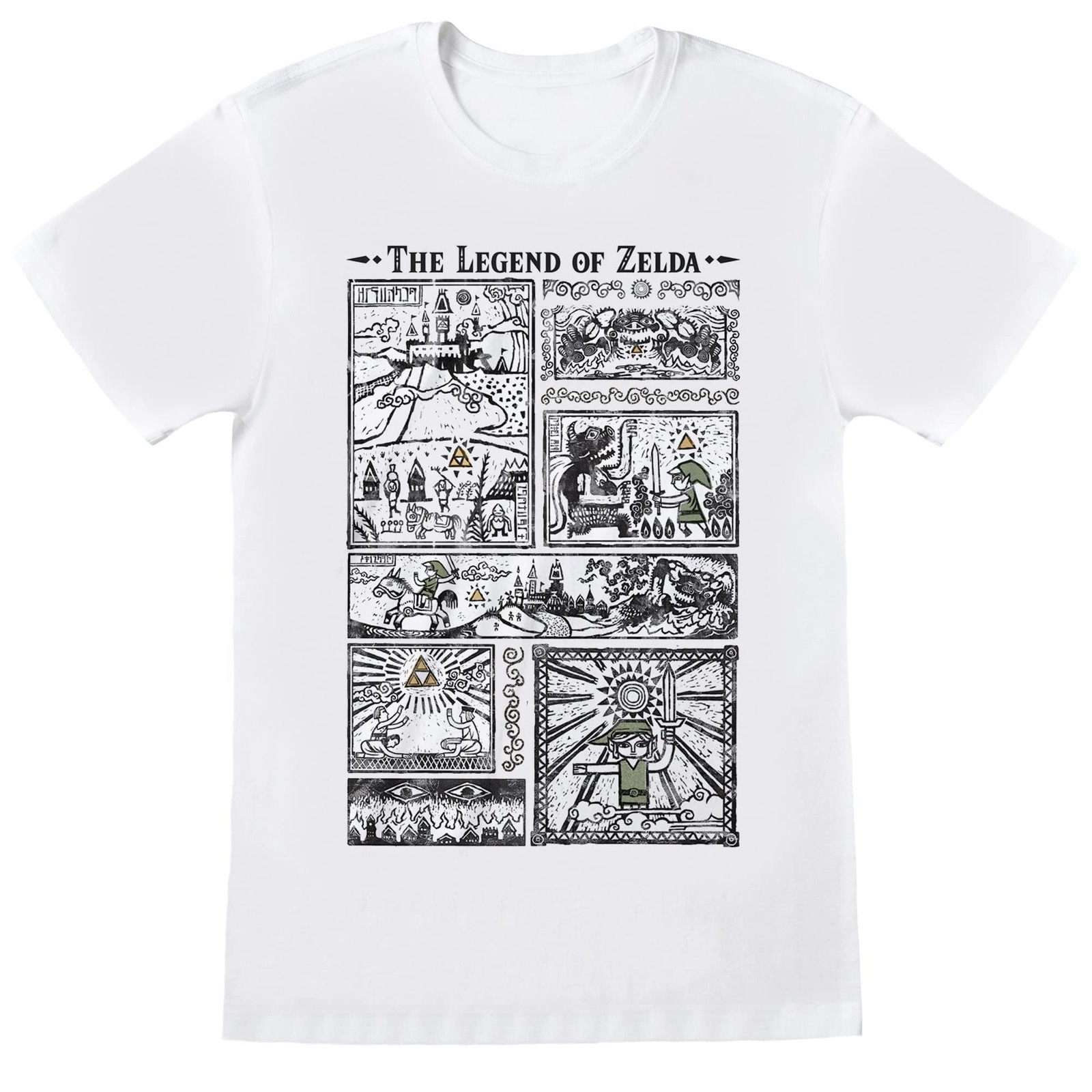 The Legend of Zelda Men's Nintendo Legend of Zelda Drawings T-Shirt White L Blac