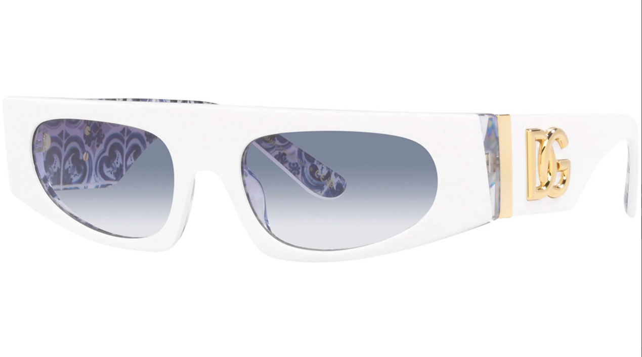 Dolce & Gabbana DG4411 337119 Bianco Blu Maiolica Grad 54 Occhiali da Sole Donna
