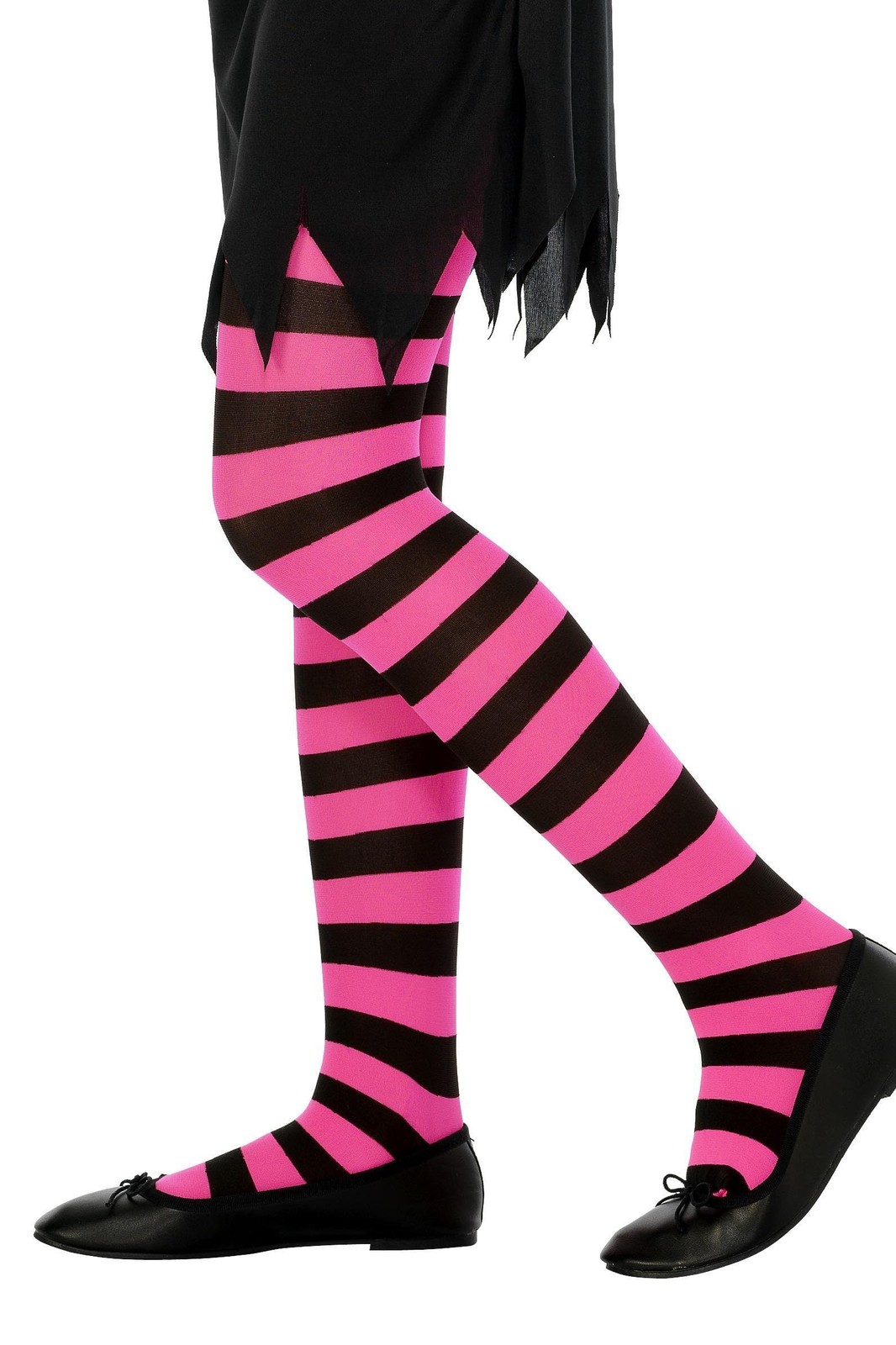 Smiffys Tights, Black & Fuchsia
