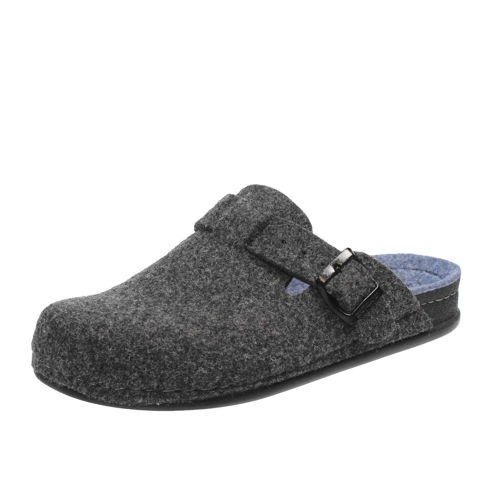 Grunland Pantofole Invernali In Lana Con Fibbia Grigio - Taglia 44 Scarpe Uomo