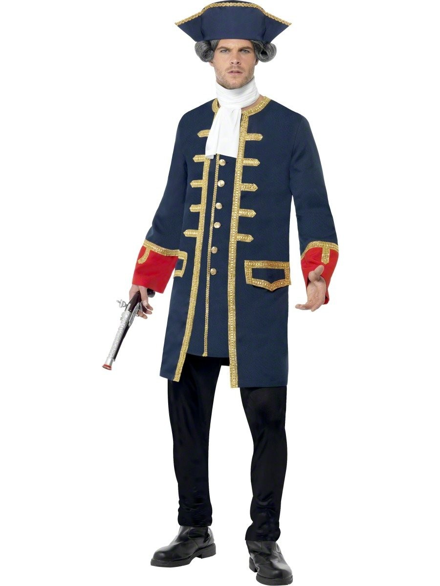 Smiffys Pirate Commander Costume, Blue (Size L)