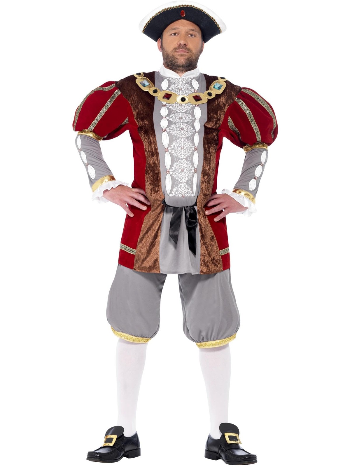 Smiffys Deluxe Henry VIII Costume, Red (Size XL)