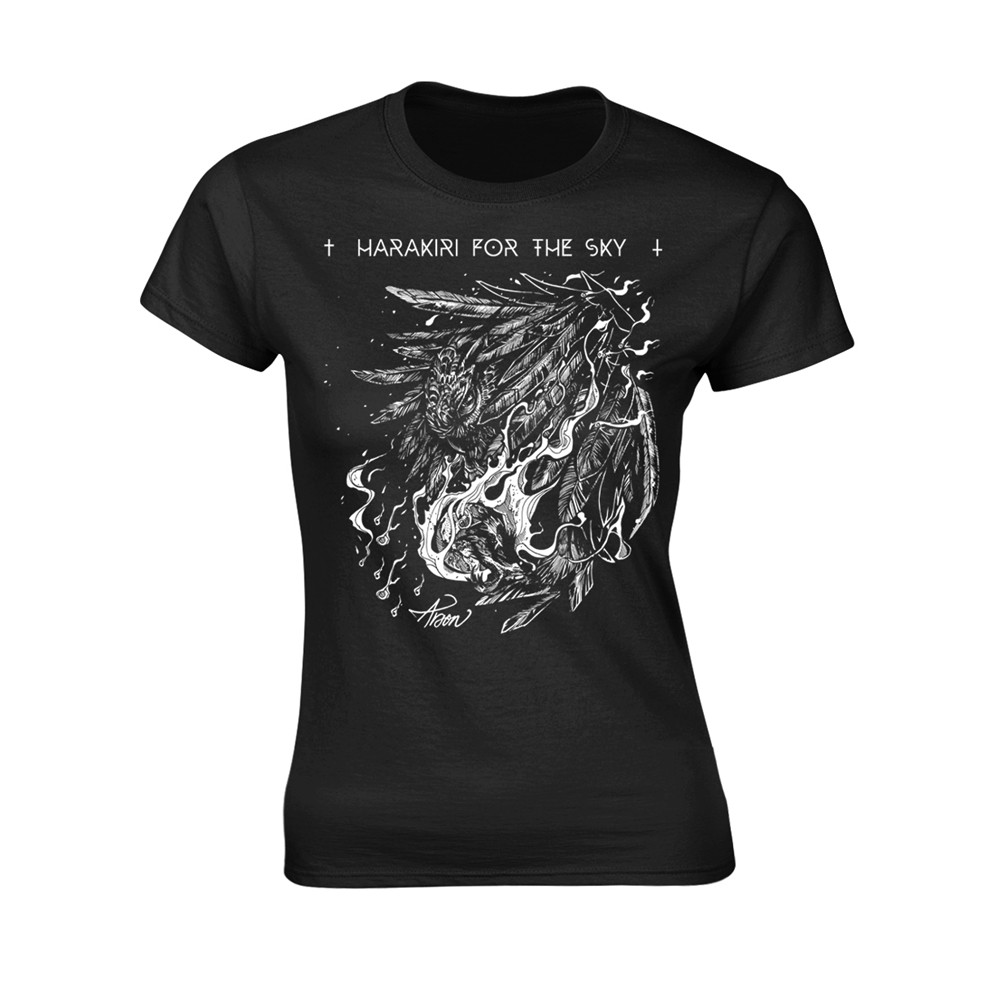 HARAKIRI FOR THE SKY - ARSON WHITE BLACK T-Shirt, Girlie  Womens: 8
