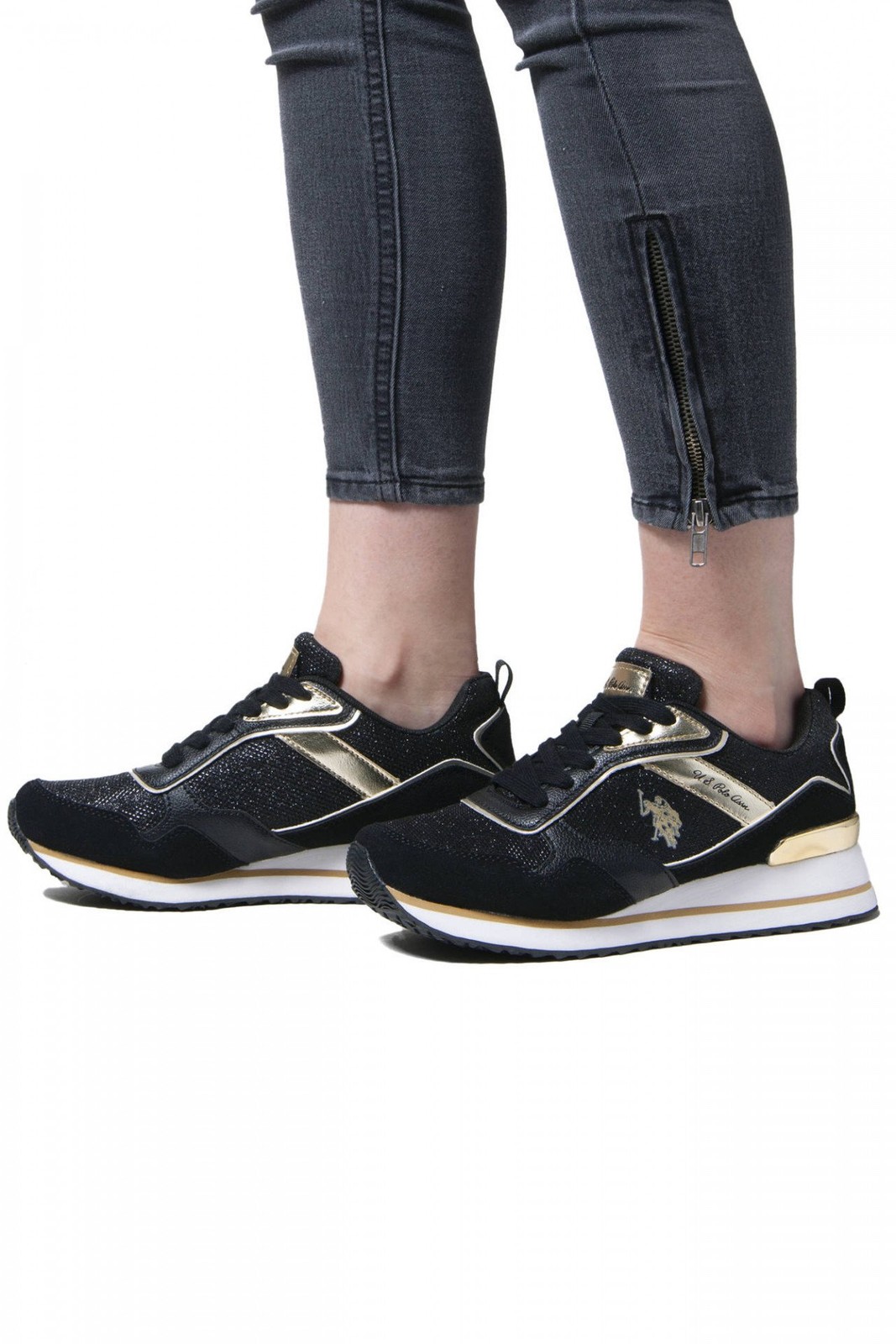 U.s. Polo Assn. Calzature Donna Sneakers Calzatura sportiva Nero 38 Con Lacci, D