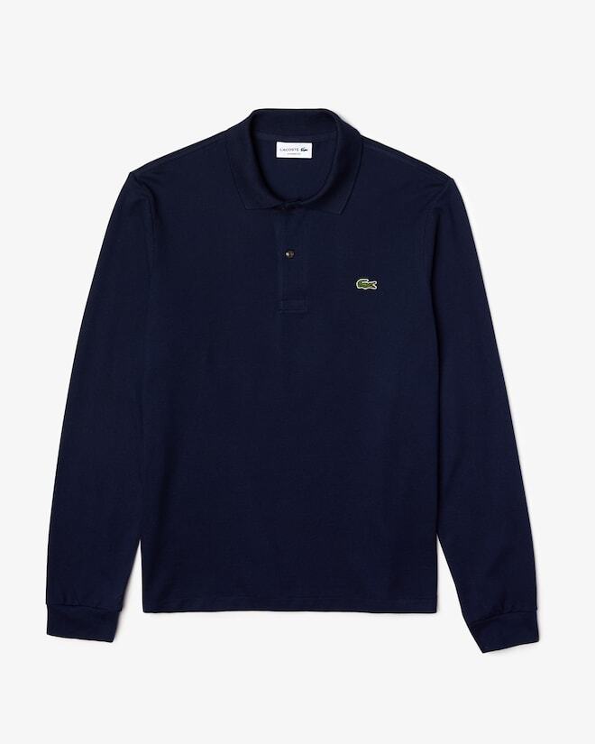 Lacoste Polo Uomo L1312 Blu Manica Lunga Taglia 4XL Cotone Piqué