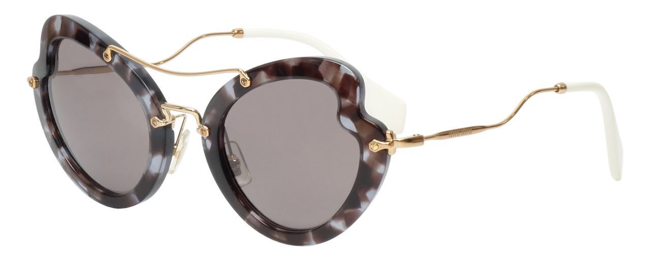 Miu Mu 11RS-UAH-6X1 Donna Cateye Occhiali IN Marrone Oro Bianco/Fumo Grey 52mm