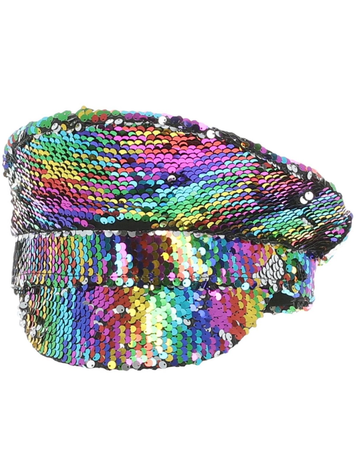 Smiffys Sequin Captains Hat, Rainbow