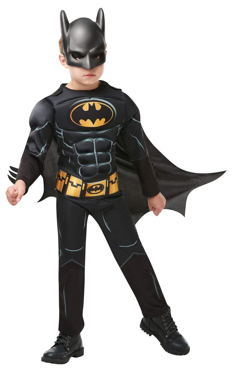 Rubie's Official Batman Black Deluxe Child's Costume, Superhero Fancy Dress 9-10