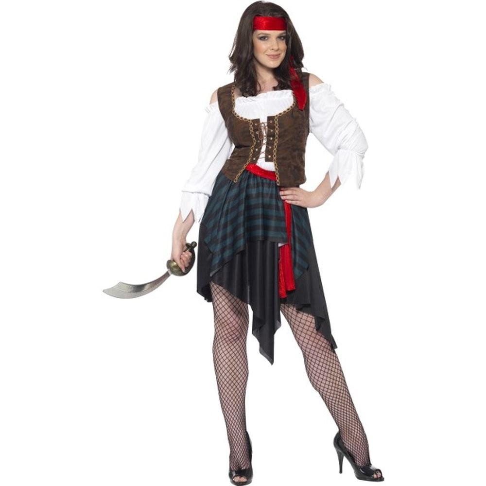 Smiffys Pirate Lady Costume, Brown (Size L)