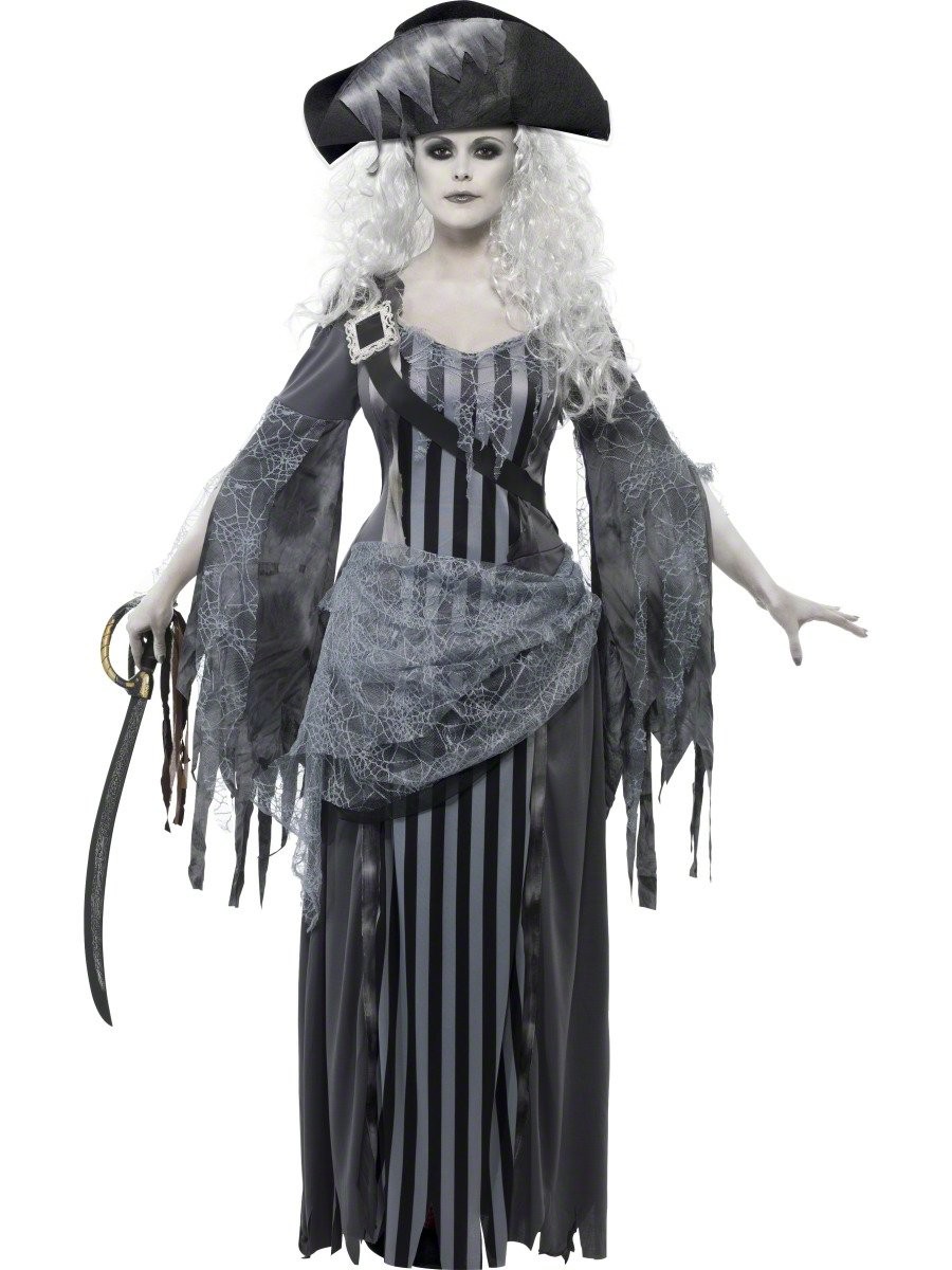 Smiffys Deluxe Ghost Ship Princess Costume, Grey (Size M)